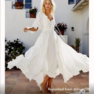 White Free People Summer Bliss dress. Worn once, perfect condition